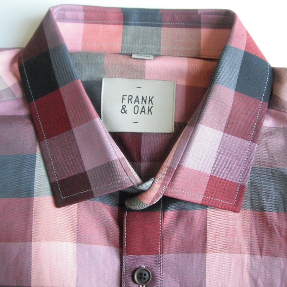 Frank & Oak Multiple Reds Check Long Sleeve Shirt - Picture 6 of 8